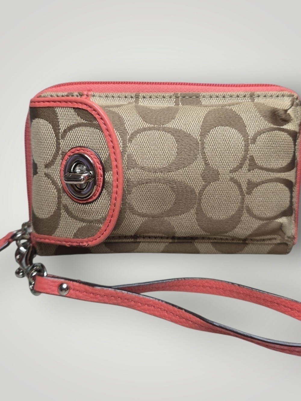 Coach Park Signature Zip Pouch Wristlet 2013 (Style F50117) Good Condition - Picture 2 of 10